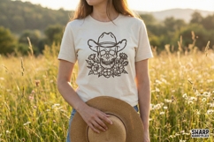 Cowboy Skull PNG, Western Floral Skull Printable, Desert Product Image 3
