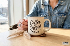 Coffee Cowgirl Club, Western PNG Art For Trendy Shirt Product Image 4