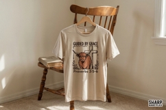Guided By Grace PNG, Christian Bible Verse Highland Cow Product Image 3
