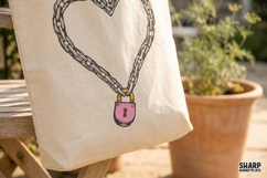 Chain Heart Lock Illustration, Heart PNG For Valentine Love Product Image 5