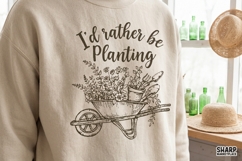 I'd Rather Be Planting Garden Wheelbarrow Floral Art With Product Image 6