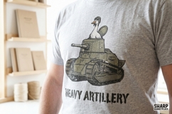 Heavy Artillery Goose Tank Illustration, Funny PNG Military Product Image 4