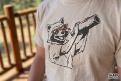 Raccoon With Telescope Illustration, PNG Designs For Shirt, Product Image 3