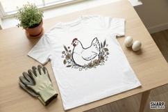 Farmhouse Chicken PNG, Cute Hen Digital Design, Country Product Image 3