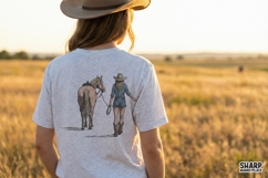 Cowgirl and Horse PNG, Western Country Shirt Design, Rodeo Product Image 3