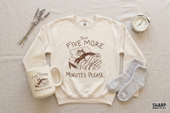 Just Five More Minutes Please PNG Designs, Trendy Cat Shirt Product Image 3