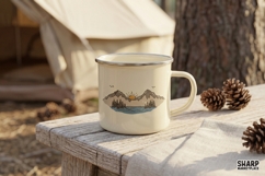 Mountain Lake Sunset Landscape, Camping PNG Nature Shirt Product Image 2