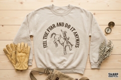 Feel The Fear And Do It Anyways, Western Cowboy PNG, Retro Product Image 3