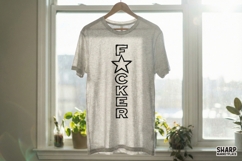 Fcker PNG, Vertical Funny Letter Art, Edgy Censored Word Product Image 3