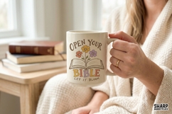 Open Your Bible Let It Bloom, Christian PNG With Bookmark Product Image 2