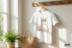 Boho Bunny PNG, Floral Rabbit Digital Download, Flower Product Image 3