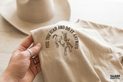 Feel The Fear And Do It Anyways, Western Cowboy PNG, Retro Product Image 1