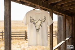 Cow Skull PNG, Western Barbed Wire Skull Clipart, Rustic Product Image 3