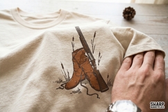 Vintage Cowboy Boots And Rifle PNG, Western Hunting Design, Product Image 4