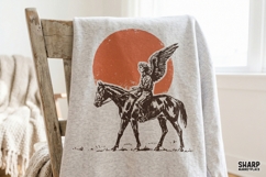 Sunset Winged Rider On Horse, PNG Designs For Western PNG, Product Image 4