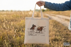 Cowboy and Steer PNG, Vintage Western Rodeo Shirt Design, Product Image 4