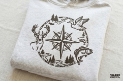 Compass Wildlife Emblem, Western PNG, Shirt PNG, Product Image 4
