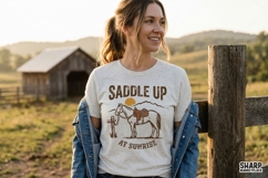 Saddle Up At Sunrise PNG Design, Western Cowboy Horse Product Image 3