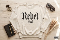 Rebel Soul, Western PNG Gothic Letter Shirt Design, Trendy Product Image 3