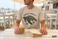 TURTLEY OVER IT Funny Sea Turtle Pun, Sarcastic Ocean Beach Product Image 3
