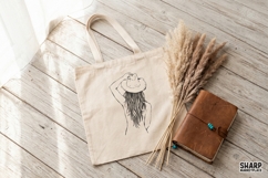 Minimal Cowgirl Hat Line Art, Western PNG For Shirt, Product Image 3