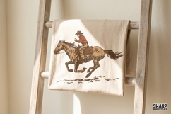 Galloping Cowboy On Horse Vintage Western PNG, Trendy Product Image 2