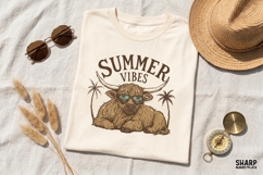 Summer Vibes Highland Cow With Sunglasses, Summer PNG, Product Image 4
