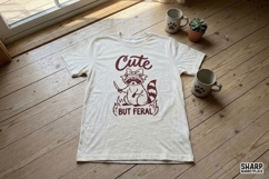 Cute But Feral Raccoon, Funny PNG Design, Trendy Shirt Product Image 2