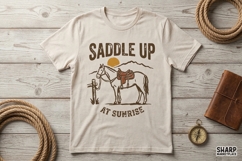 Saddle Up At Sunrise PNG Design, Western Cowboy Horse Product Image 2