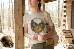 Forest Trail Compass PNG, Trendy PNG, Shirt PNG Vintage Product Image 3
