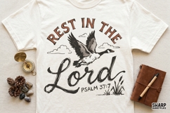 Rest In The Lord Psalm 37:7, Christian PNG For Bible Verse Product Image 4