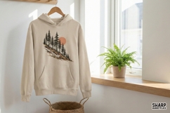 Mountain Pines PNG, Sun Nature Artwork, Retro Forest Shirt Product Image 3