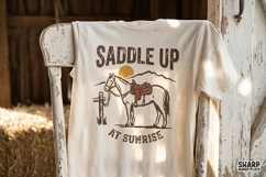 Saddle Up At Sunrise PNG Design, Western Cowboy Horse Product Image 4