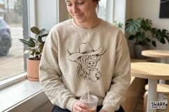Highland Cow In Cowboy Hat With Drink, Highland Cow PNG, Product Image 5