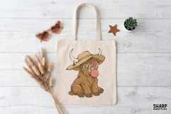 Highland Cow With Heart Glasses PNG, Highland Cow PNG, Product Image 3