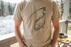 Vintage Bass Fishing Line Art, Shirt Png Hunting Png Product Image 3