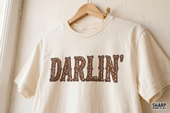 Darlin' Western Leopard Lettering Design, Southern Cowgirl Product Image 2
