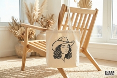 Cowgirl Portrait PNG, Western PNG, Trendy PNG, Starry Hat Product Image 5