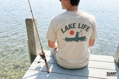 Lake Life Fishing Kayak Sunset Design, Summer Png, Fishing Product Image 5