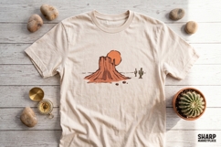 Desert Mesa Sunset Illustration, Western PNG For Shirt PNG Product Image 4