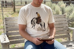 Bucking Horse Cowboy Scene, Western PNG Rodeo Art, Cowboy Product Image 2