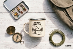 Let Your Heart Flow Fishing PNG Lake Scene, Camping PNG Product Image 3