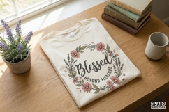 Blessed Beyond Measure PNG, Floral Wreath, Inspirational Product Image 2
