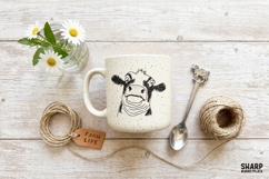 Silly Hand Drawn Cow Face Design With Highland Cow PNG, Product Image 2