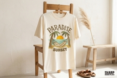 Paradise Sunset PNG, Summer PNG, Beach PNG Tropical Hammock Product Image 2