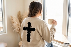 Black Brushstroke Cross PNG, Christian Faith Design, Product Image 2
