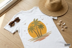 Palm Trees Sunset PNG, Tropical Beach Clipart, Summer Product Image 3