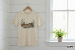 Rowboat PNG, Rustic Lake Scene, Vintage Boat Drawing for Product Image 3