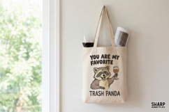 You Are My Favorite Trash Panda PNG, Raccoon Wine Glass Product Image 3
