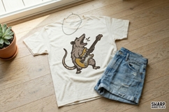 Rocking Opossum Trendy PNG, Shirt PNG, Funny PNG, Guitar Product Image 2